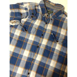 Woolrich Men's Blue Plaid Long‎ Sleeve XL Shirt